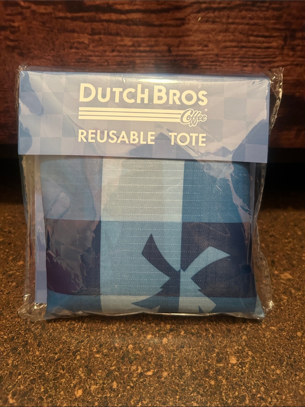 Dutch Bros Reusable Tote - Blue Checker